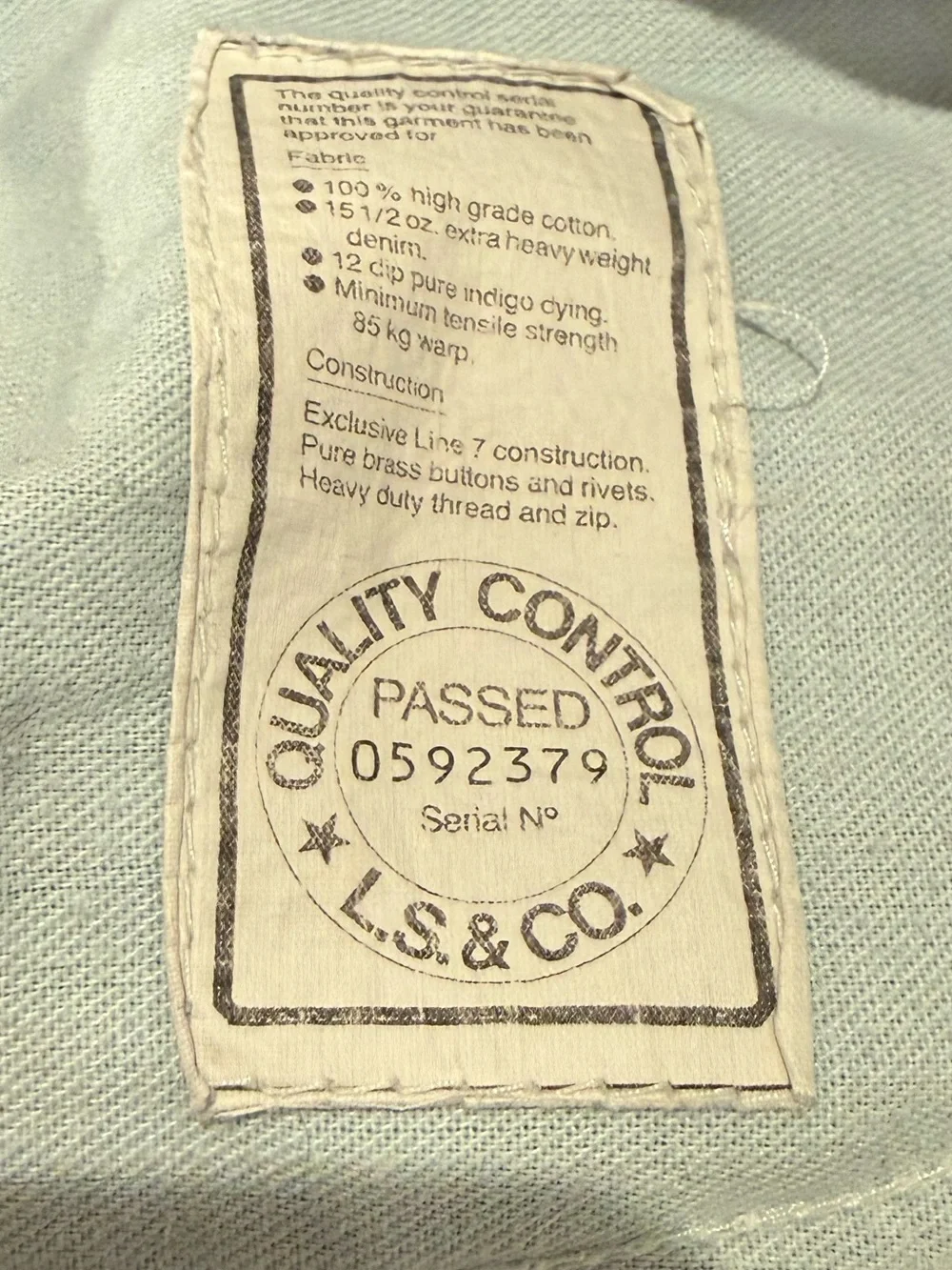 VTG Levi's 545 Brown Leather Tab Blue Jeans